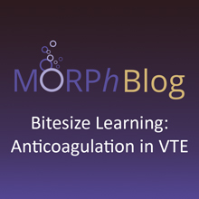 Morph Blog Logo on dark purple background above the words Bitesize Learning: Anticoagulation in VTE
